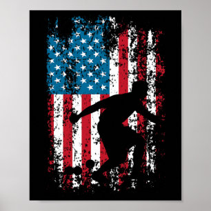 Poster Vintage Bocce Player - Jogo De Boliche Ll Fan Bo
