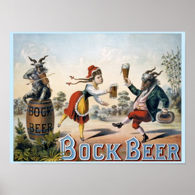 Póster Vintage Bock Beer (Frente)
