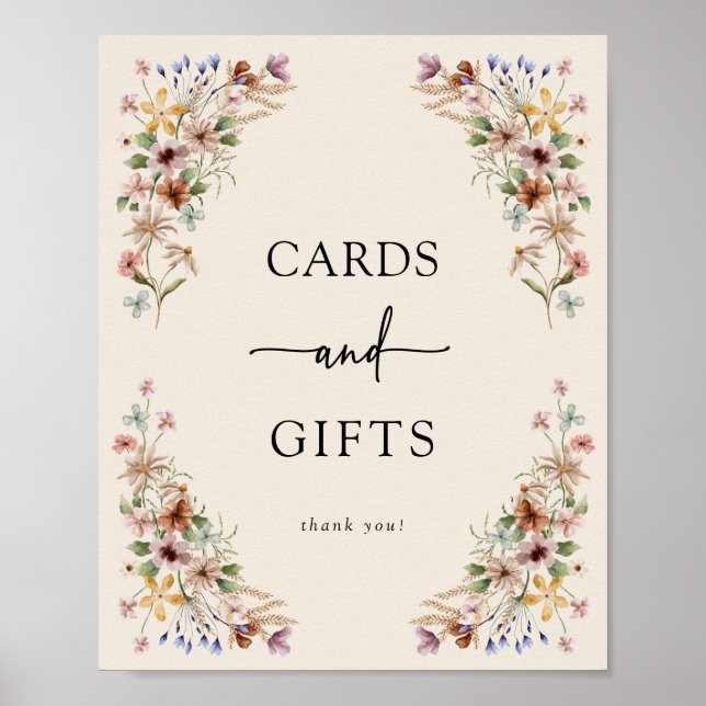 Poster Vintage Boho Cards e Sinal de presentes (Frente)