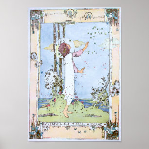 Poster Vintage "borboletas toda azuis" por Jessie M. rei