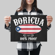 Poster vintage Boricua 100% Porto Rico