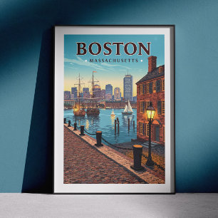 Poster Vintage Boston Massachusetts