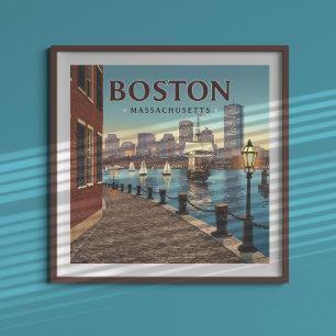 Poster Vintage Boston Massachusetts