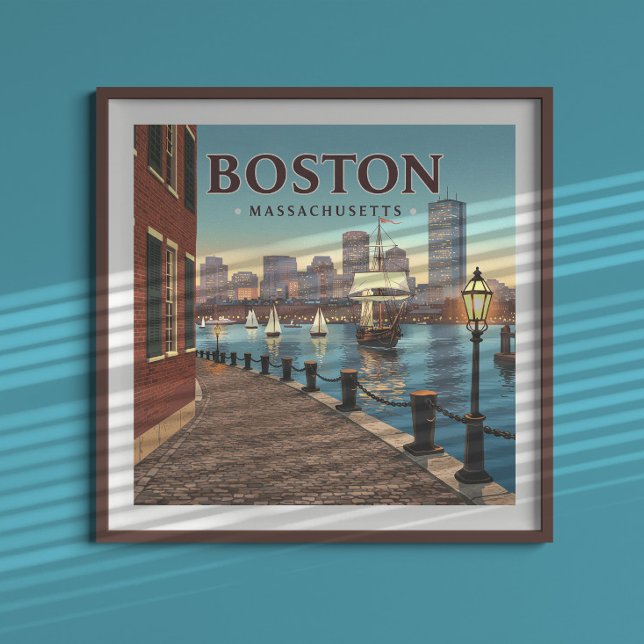 Poster Vintage Boston Massachusetts (Criador carregado)