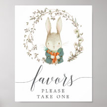 Vintage Botanical Favor Sinal