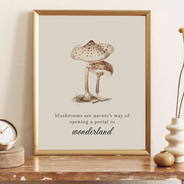Poster Vintage Botanical Mushroom (Criador carregado)