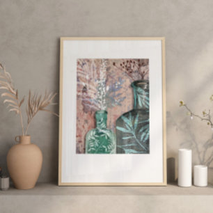 Poster Vintage Bottle & Foliage Original