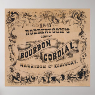 POSTER VINTAGE BOURBON AD 1847
