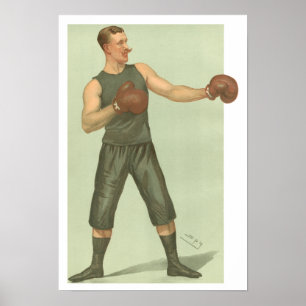 Poster Vintage Boxer com Trunfos Verdes Longos