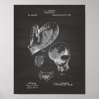 Póster Vintage Boxing Glove 1894 Patent Art - Chalkboard