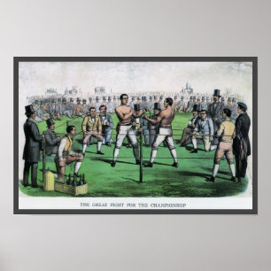 Póster Vintage Boxing, Great Fight for the Championship