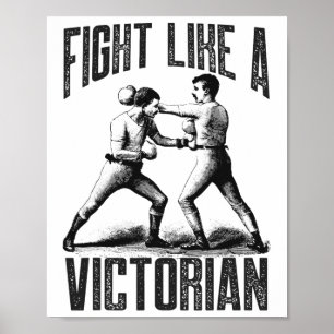 Poster Vintage Boxingando Luta Como Um Boxer Vitoriano