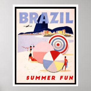 Poster Vintage Brasil — Viagem de diversão