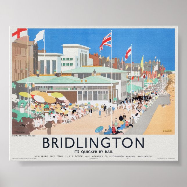 Poster vintage Bridlington UK 1939 (Frente)