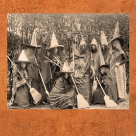 Poster Vintage bruxas fotográficas mulheres em fantasia