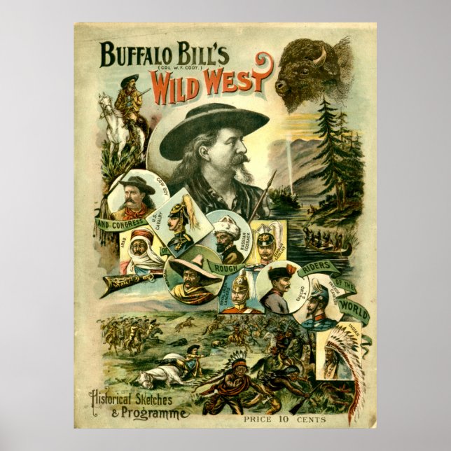 Poster Vintage Buffalo Bill's Wild West (Frente)
