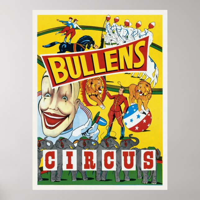 Poster vintage Bullens Circus 1930 (Frente)