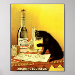 Poster vintage burguês do absinto