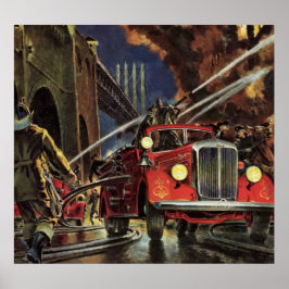 Póster Vintage Business, Bombeiros Bombeiros