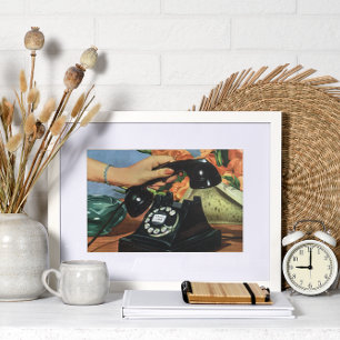 Póster Vintage Business, telefone antigo com discagem rot