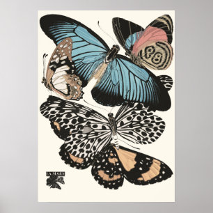 Poster Vintage Butterflies E.A. Séguy