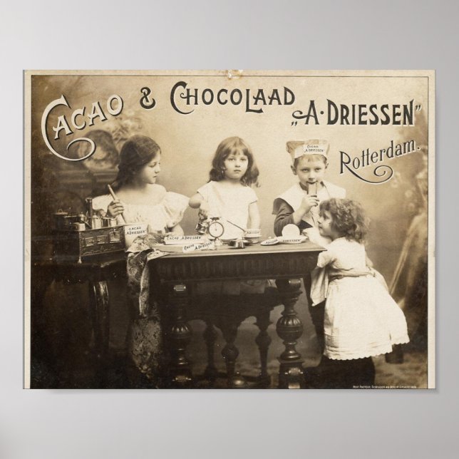 Poster vintage Cacao & Chocolaad (Frente)