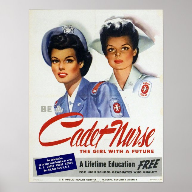 Poster Vintage Cadet Nurss Corps Education (Frente)
