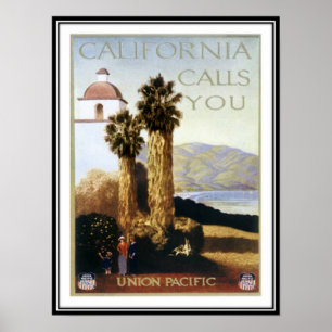 Poster Vintage California, EUA -