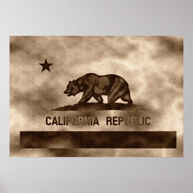Poster Vintage California Flag (Frente)
