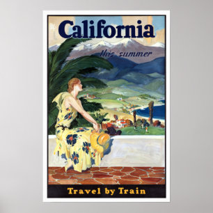 Poster Vintage California Summer Viagem por Train