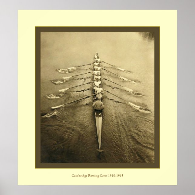 Póster Vintage Cambridge Crew 1910-1915 (Frente)