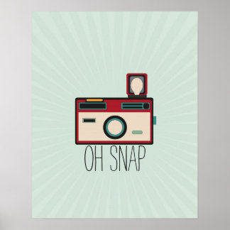 Póster Vintage Camera Retro Look Oh Snap