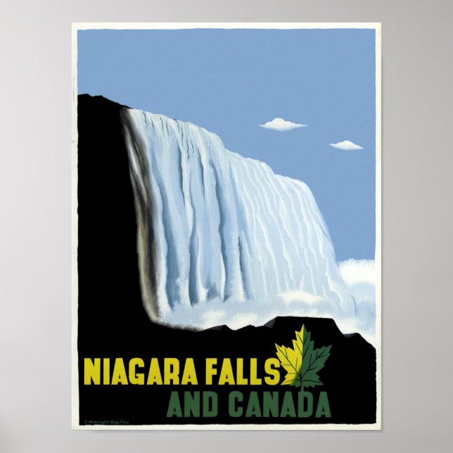 Poster Vintage Canada e Niagara Falls Viagem (Frente)