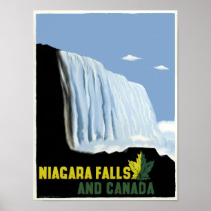 Poster Vintage Canadá e viagem de Niagara Falls