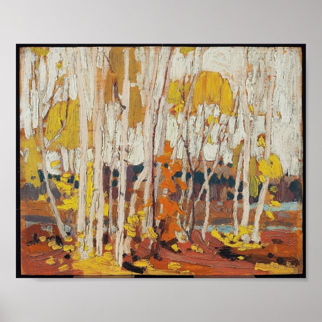 Poster Vintage canadense pintura Tom Thomson Autumn Birch (Frente)