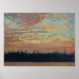 Poster Vintage canadense Tom Thomson Pintura Céu Soldado