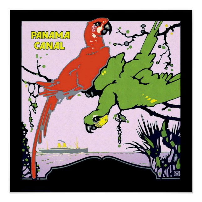 Póster Vintage Canal do Panamá Viagem Perfect Poster (Frente)