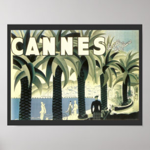 Poster Vintage Cannes Viagem Advertisement