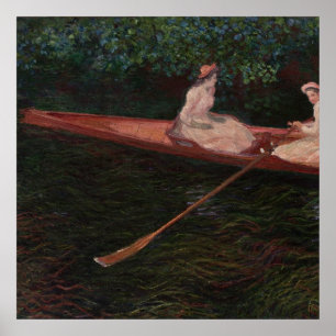 Poster Vintage Canoe sobre o Epte Claude Monet