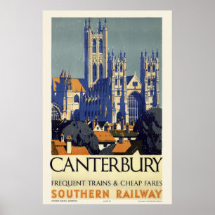 Poster vintage Canterbury UK de 1937