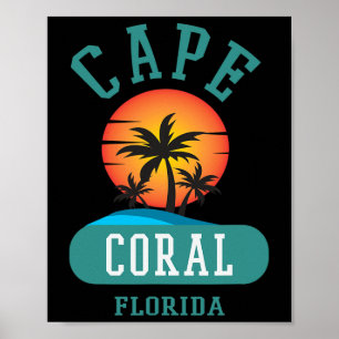 Poster Vintage Cape Coral Flórida Beaches Novelty Art Pal