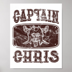 Poster Vintage Capitão Chris Personalizado Ponto Pirata