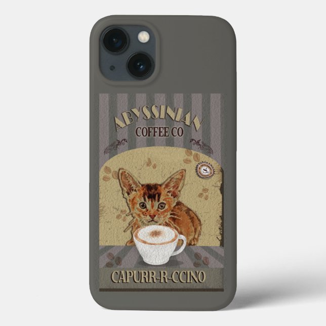 Poster vintage Capurrcino de Café Abyssinian Cat (Verso)