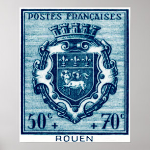 Poster Vintage Casaco de Arms Rouen, França