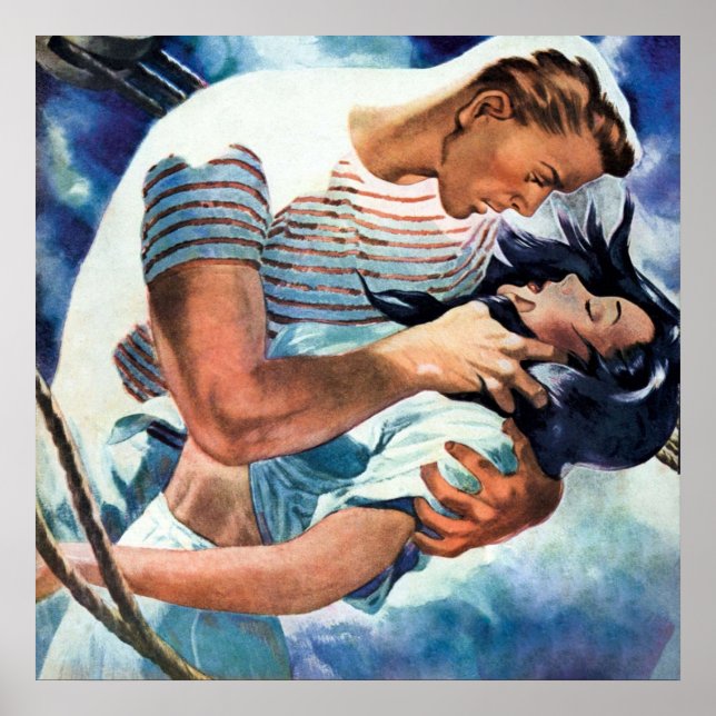 Poster Vintage Casal Comic Retro Pop Art Love (Frente)