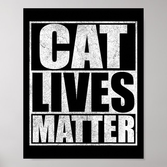 Poster Vintage Cat Lives Problems Trump 2024 (Frente)