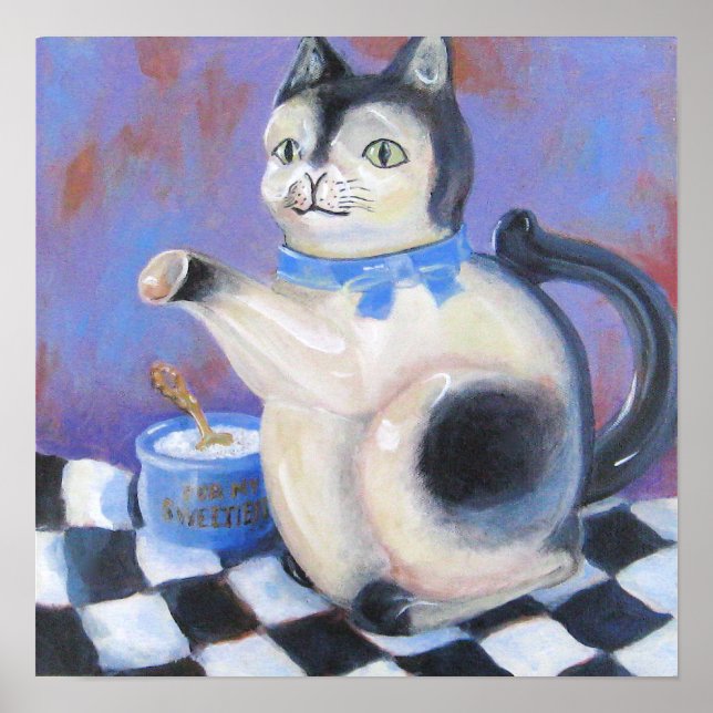 Póster Vintage Cat Teapot (Frente)