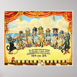 Poster Vintage Cats by Wain Ad for Jackson's Boots & Hats