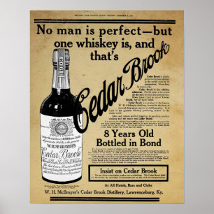 Poster Vintage Cedar Brook Whiskey Bar Ad