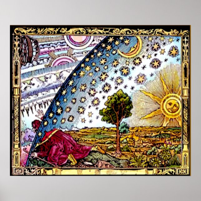 Poster Vintage Celestial: O Engraçado Flammarion (Frente)